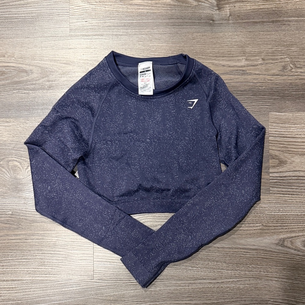 Gymshark Adapt Fleck Seamless Long Sleeve Purple Crop Top